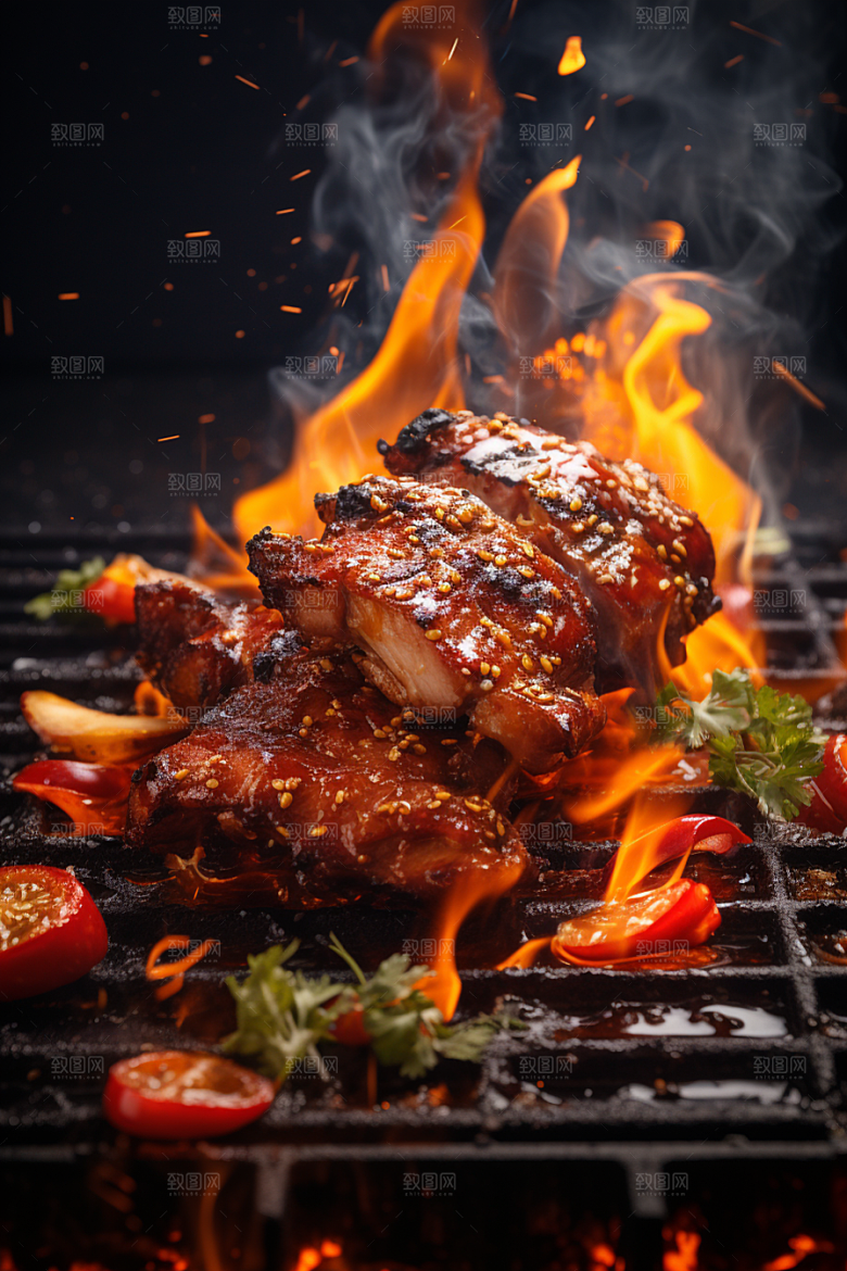 BBQ烧烤聚餐高清摄影图