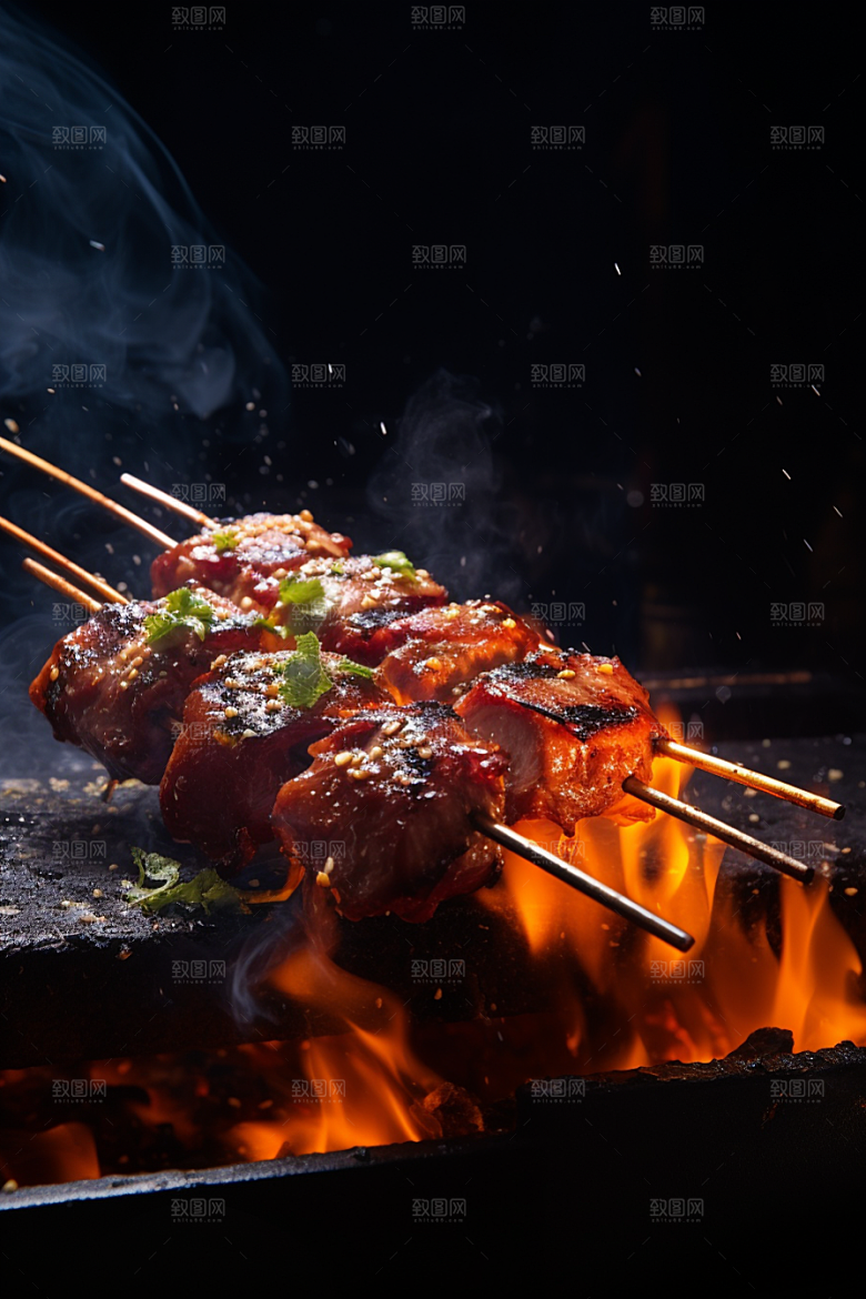 BBQ烧烤火热高清摄影图