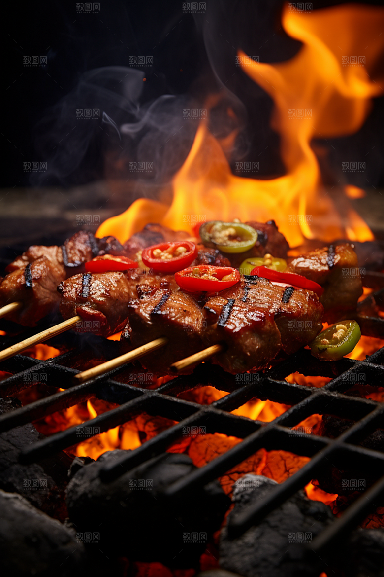 BBQ烧烤肉类美味摄影图