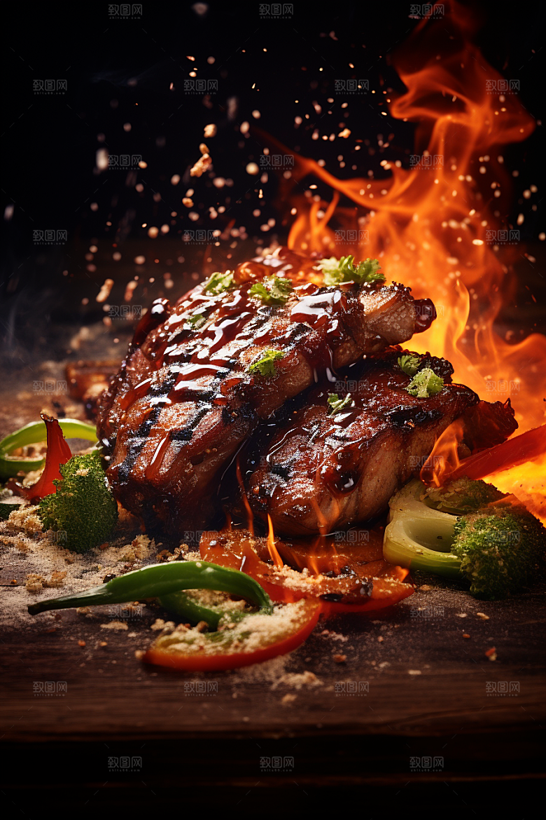BBQ烧烤高清肉类摄影图