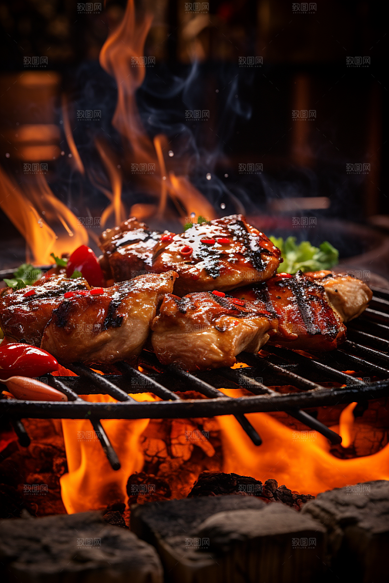 BBQ烧烤广告烤串摄影图
