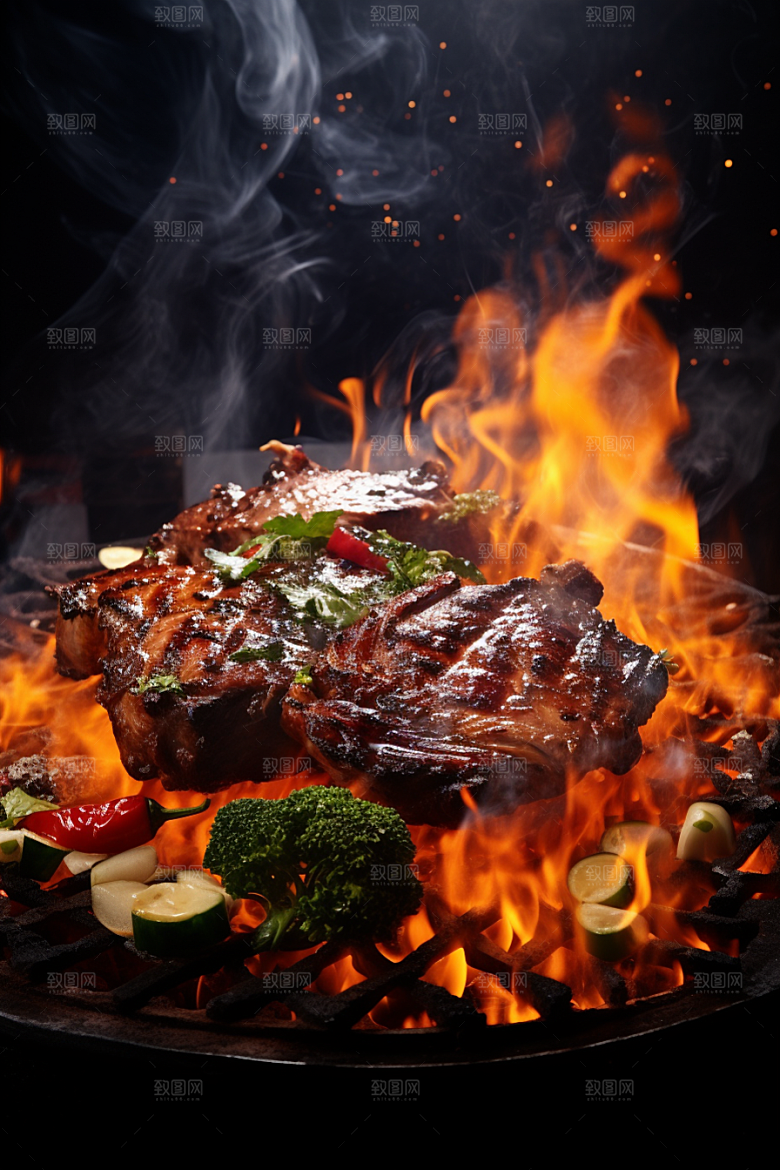 BBQ烧烤高清火热摄影图