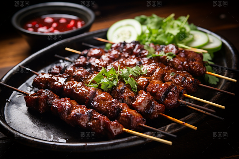BBQ烧烤火辣肉食摄影图