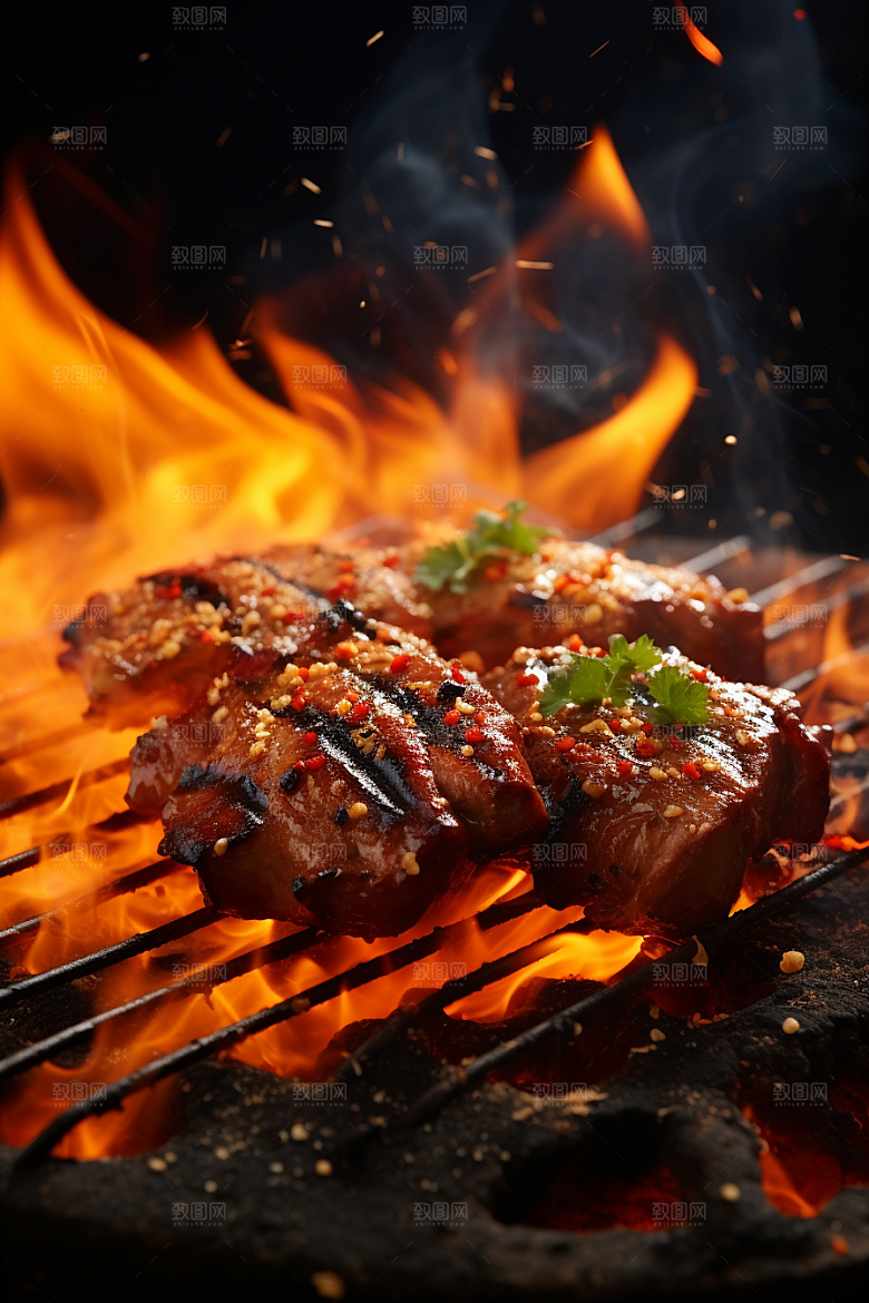 BBQ烧烤肉食肉类摄影图