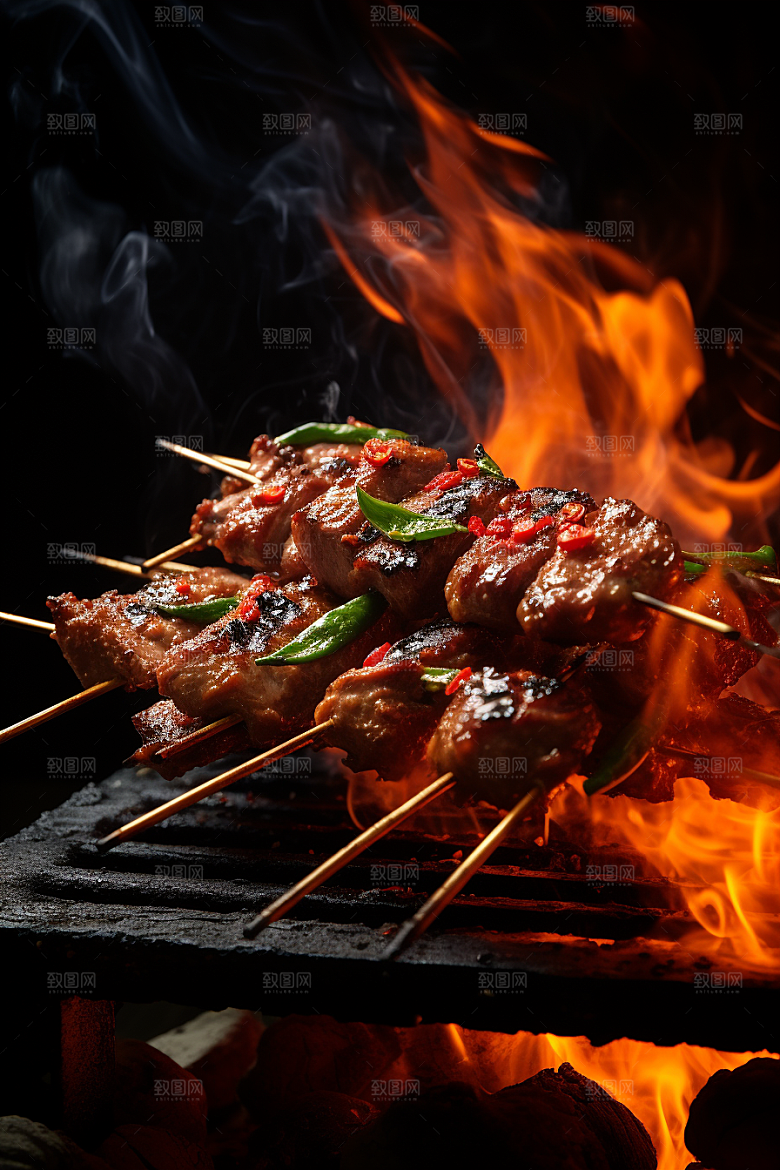 BBQ烧烤肉类美味摄影图