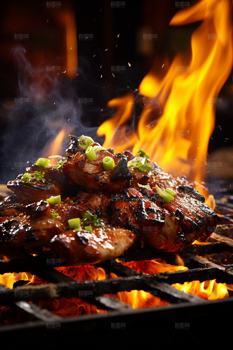 BBQ烧烤美食美味摄影图