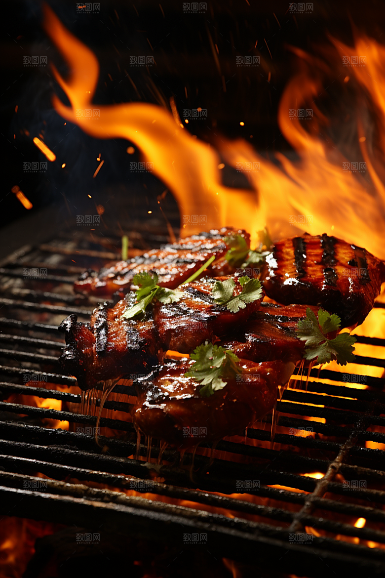 BBQ烧烤肉串广告摄影图
