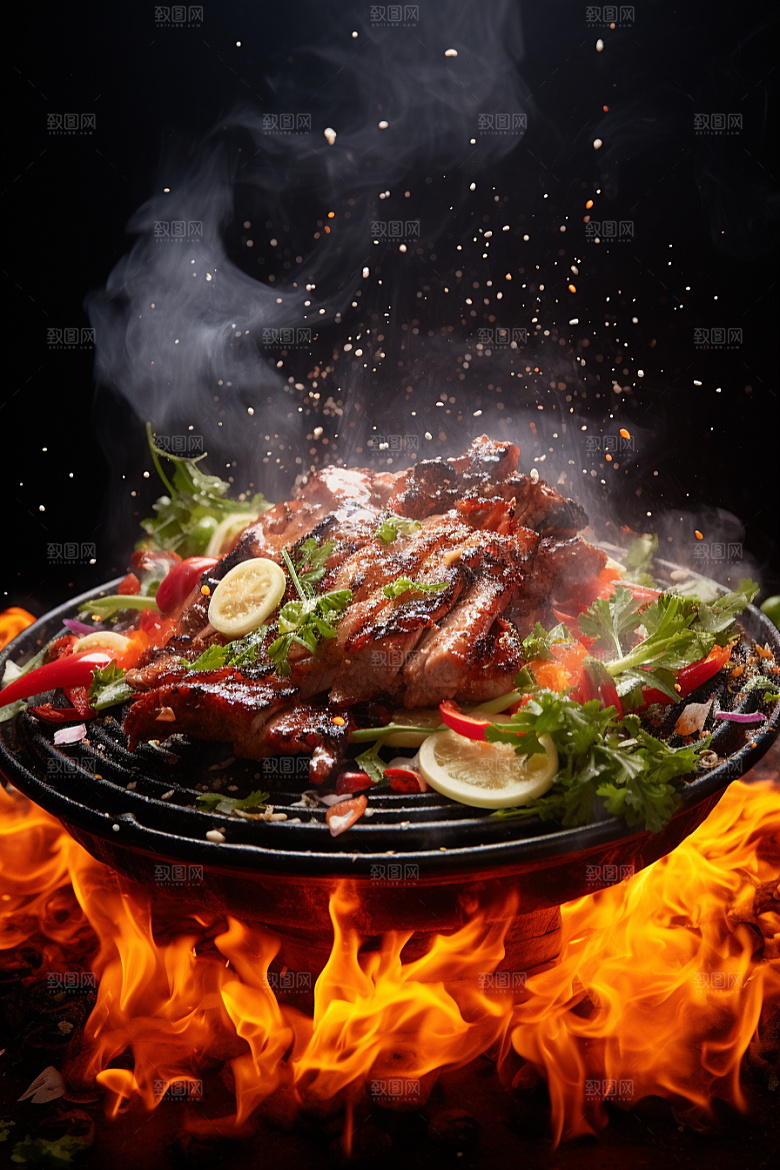BBQ烧烤高清火辣摄影图