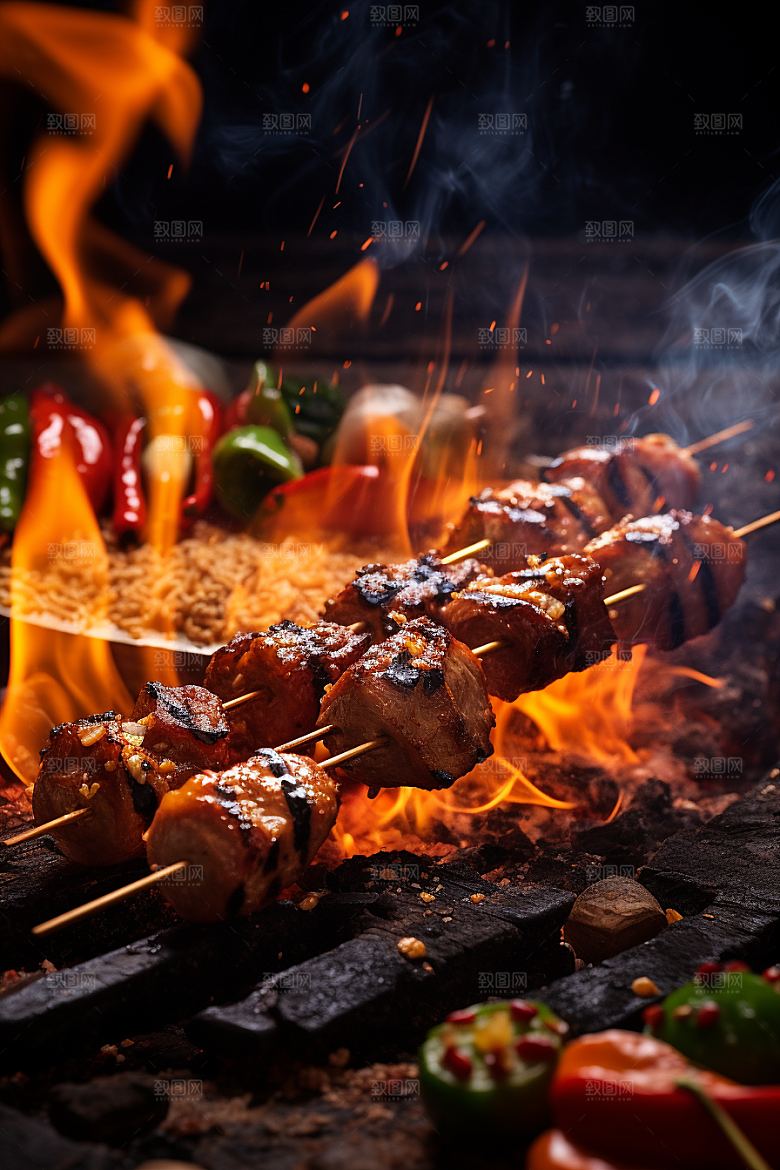 BBQ烧烤聚会肉类摄影图