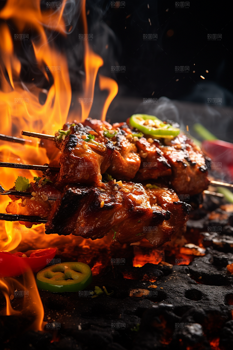BBQ烧烤火辣美味摄影图