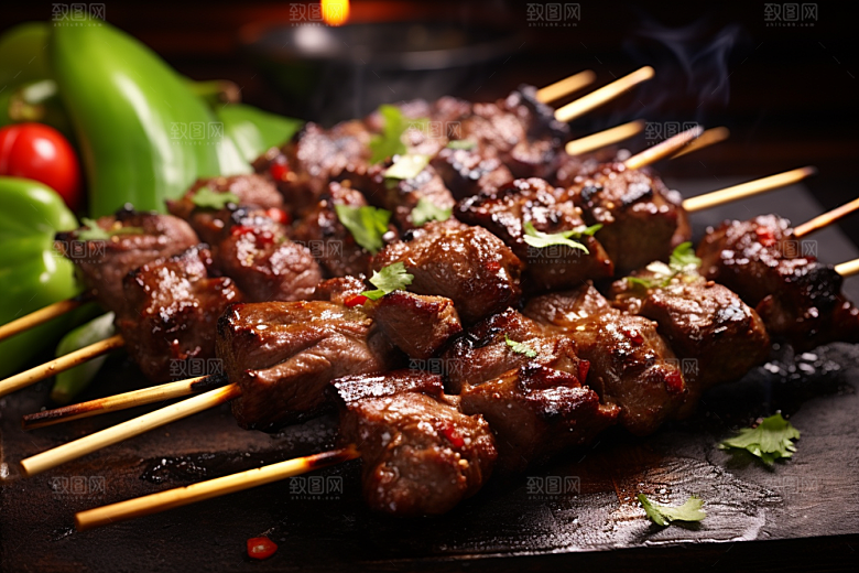 BBQ烧烤烤串美味摄影图