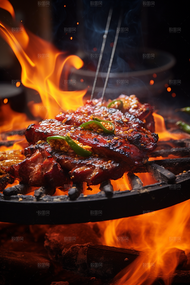 BBQ烧烤肉类聚会摄影图