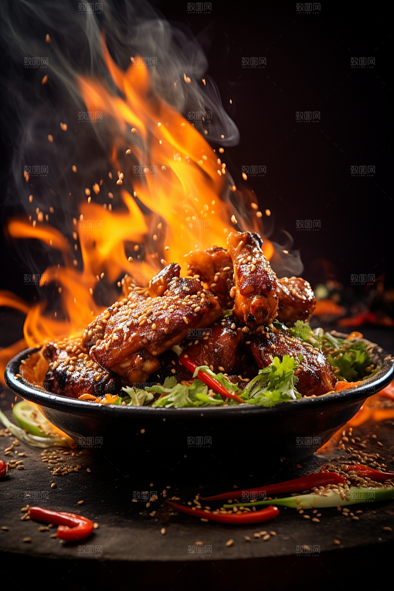 BBQ烧烤火热广告摄影图