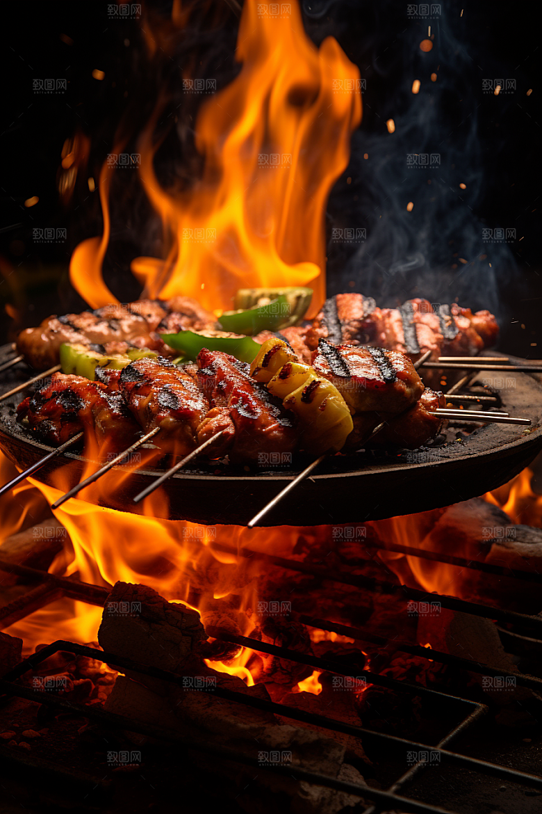 BBQ烧烤聚会火辣摄影图