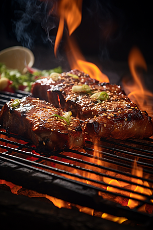 BBQ烧烤烤串聚会摄影图