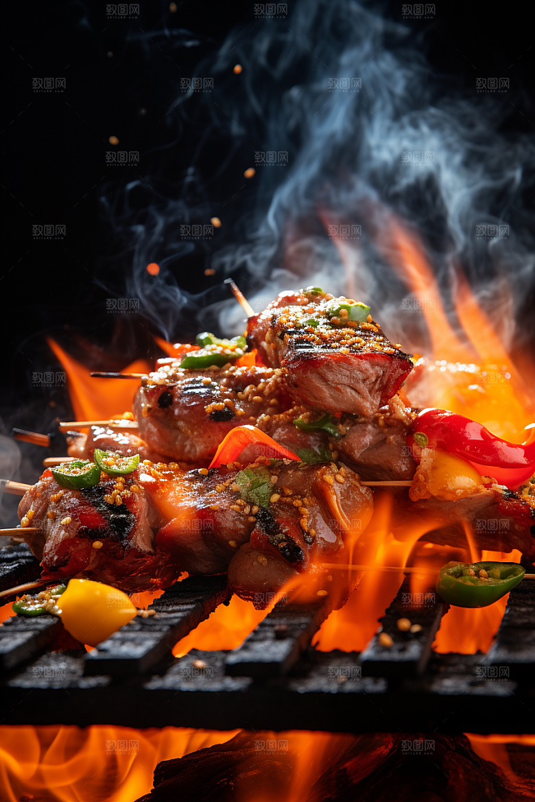 BBQ烧烤火热高清摄影图