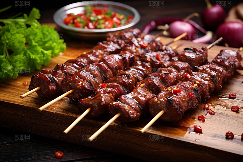 BBQ烧烤烤串美食摄影图