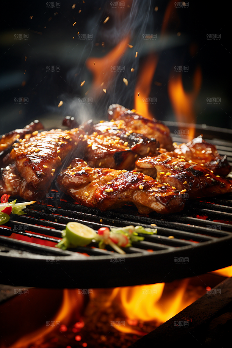 BBQ烧烤火热聚会摄影图