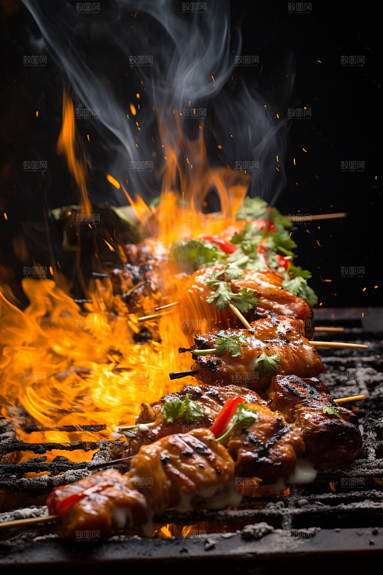 BBQ烧烤高清聚餐摄影图