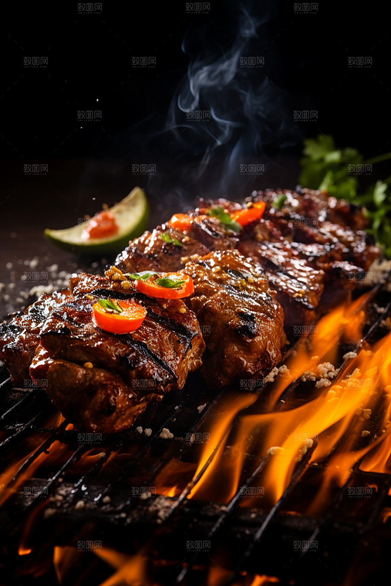 BBQ烧烤火辣广告摄影图