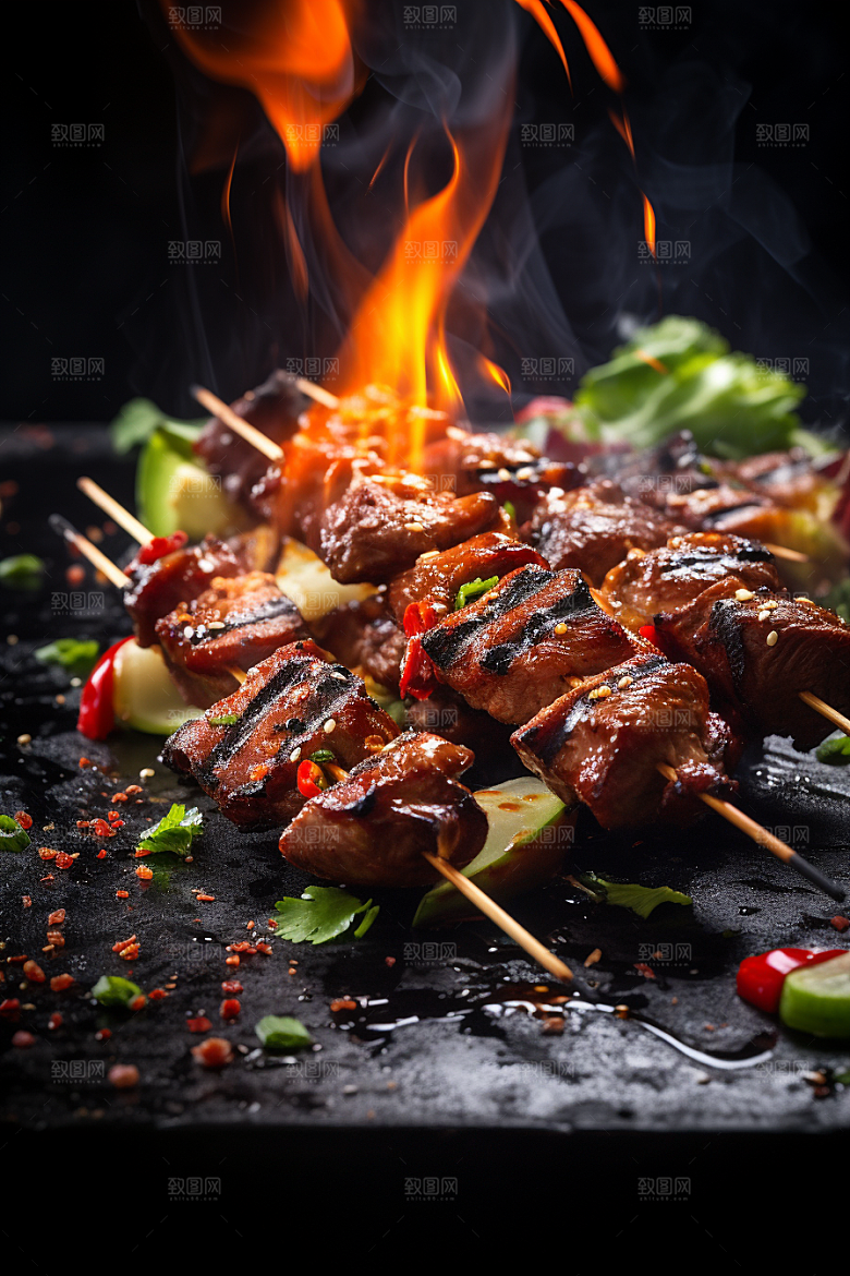 BBQ烧烤广告火辣摄影图
