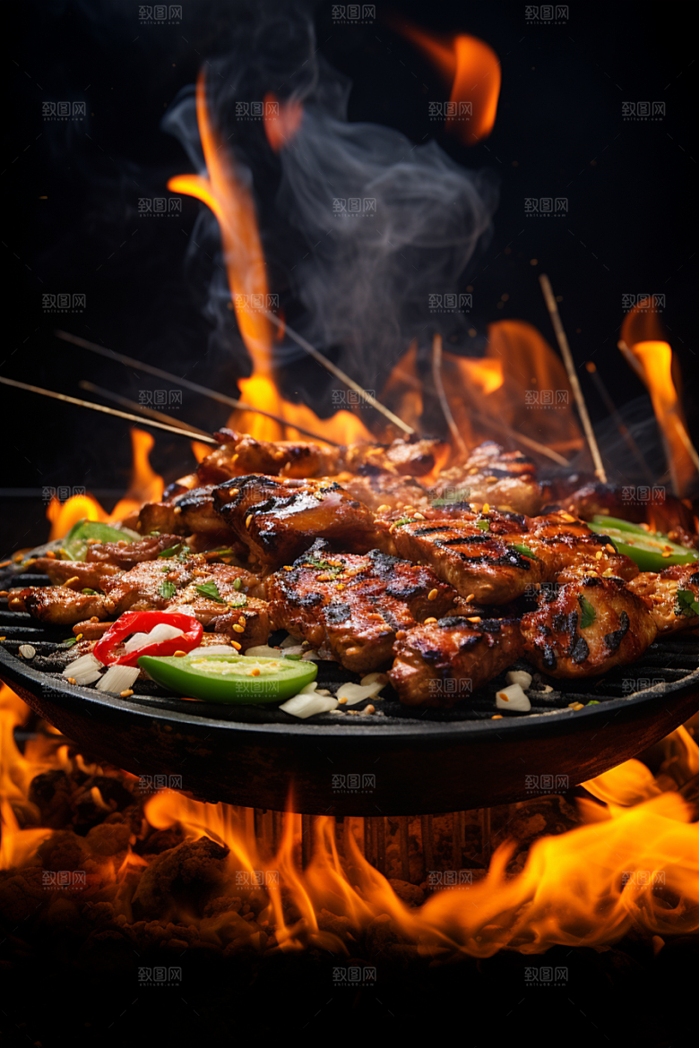 BBQ烧烤美味广告摄影图