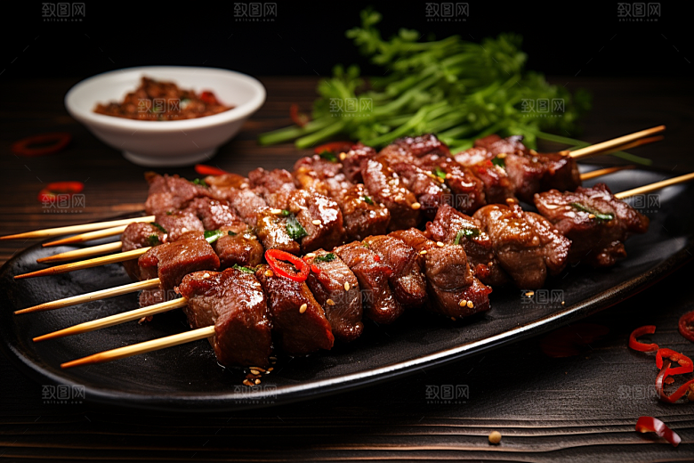 BBQ烧烤火辣肉类摄影图
