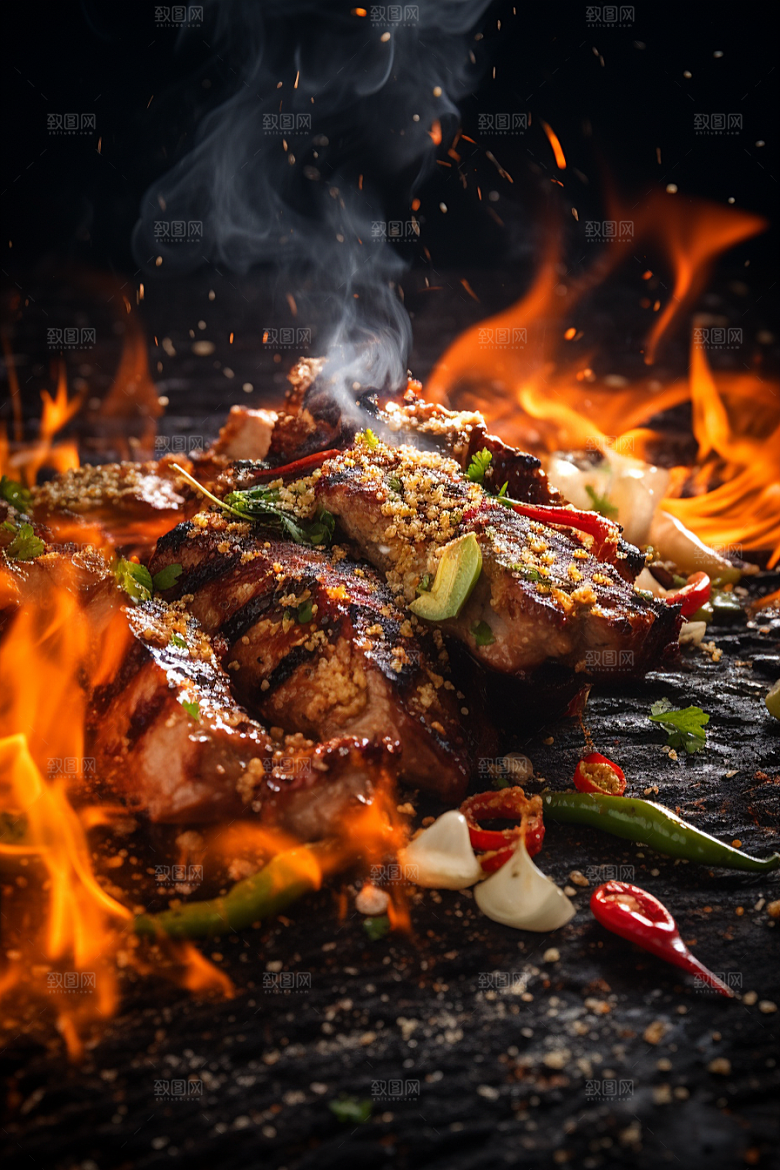 BBQ烧烤高清肉类摄影图