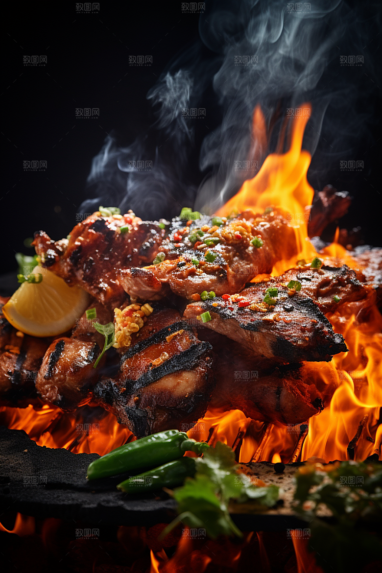 BBQ烧烤广告烤串摄影图