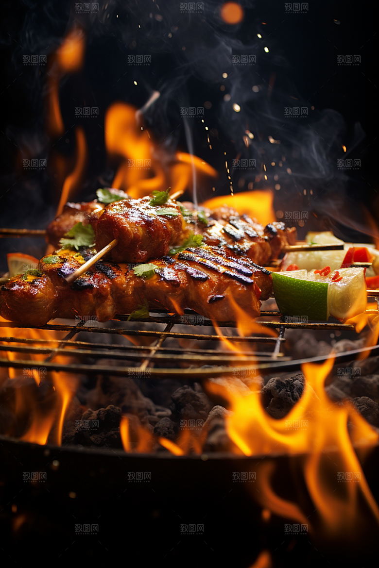 BBQ烧烤肉食高清摄影图