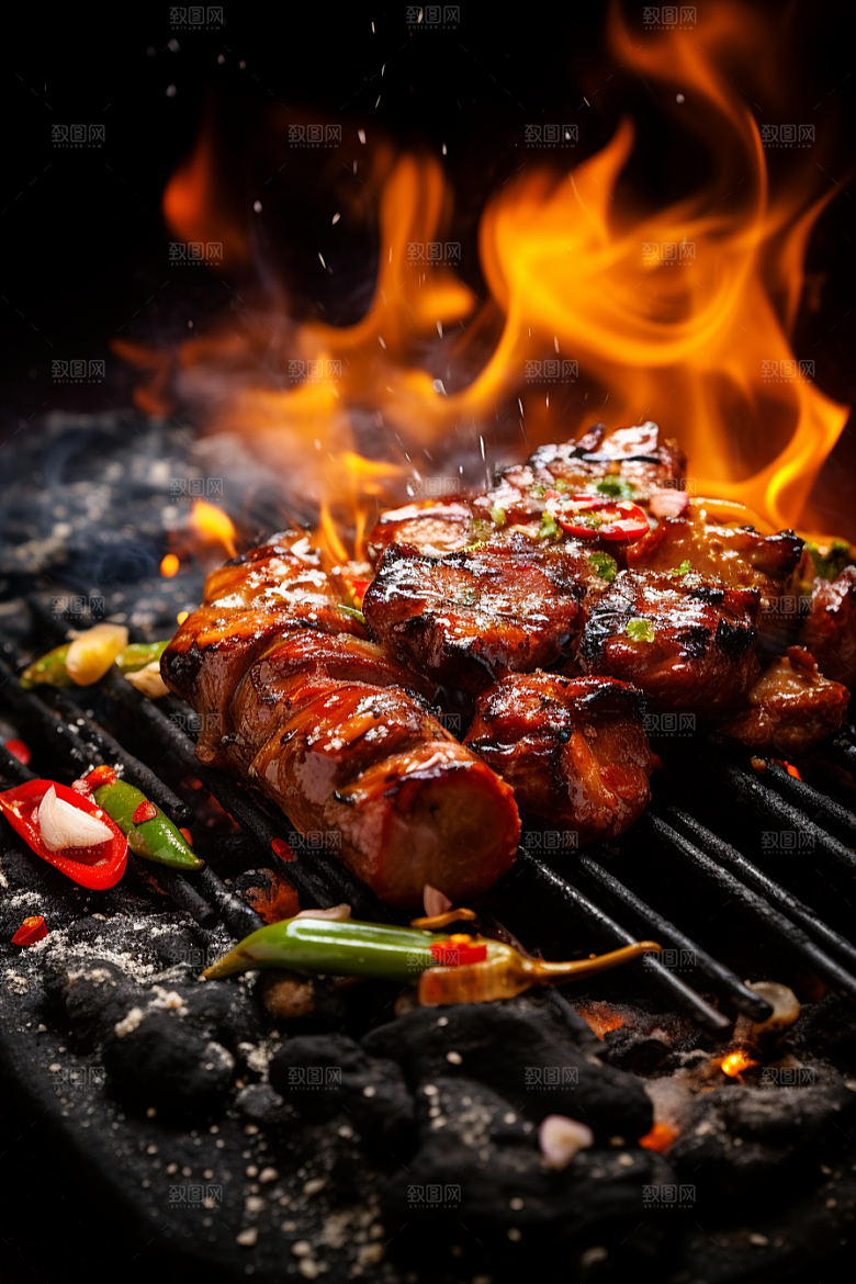 BBQ烧烤广告肉食摄影图