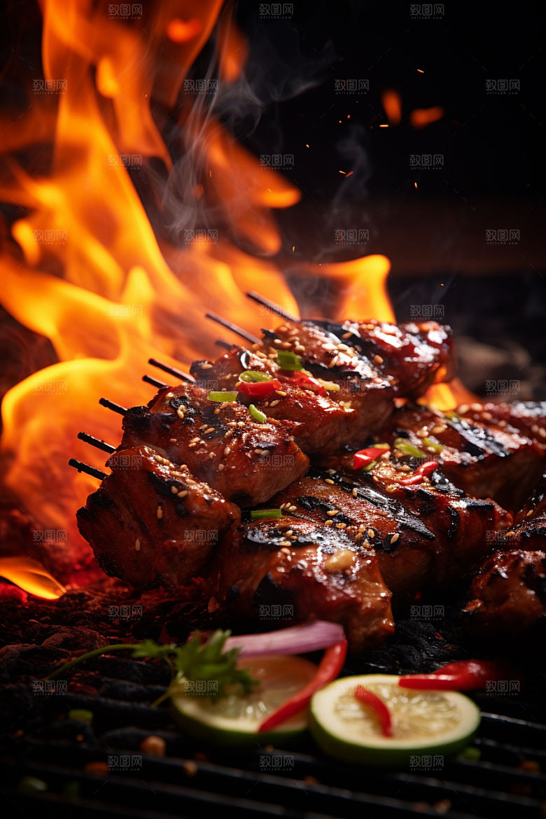 BBQ烧烤肉食广告摄影图