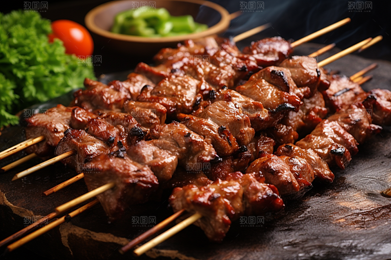 BBQ烧烤肉类火辣摄影图