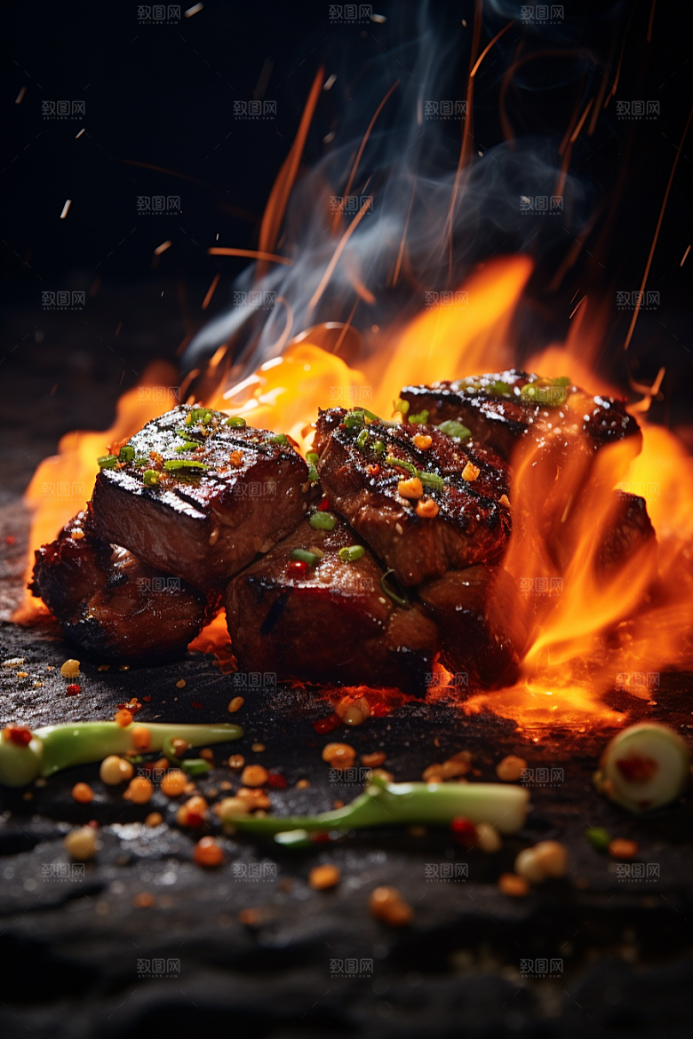 BBQ烧烤聚餐美味摄影图