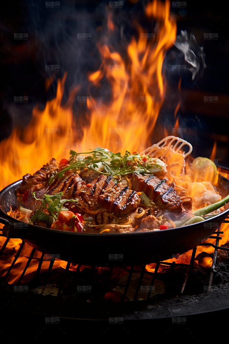 BBQ烧烤烤串美味摄影图