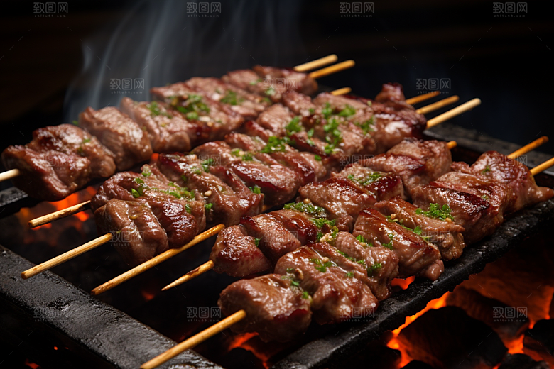 BBQ烧烤高清烤串摄影图