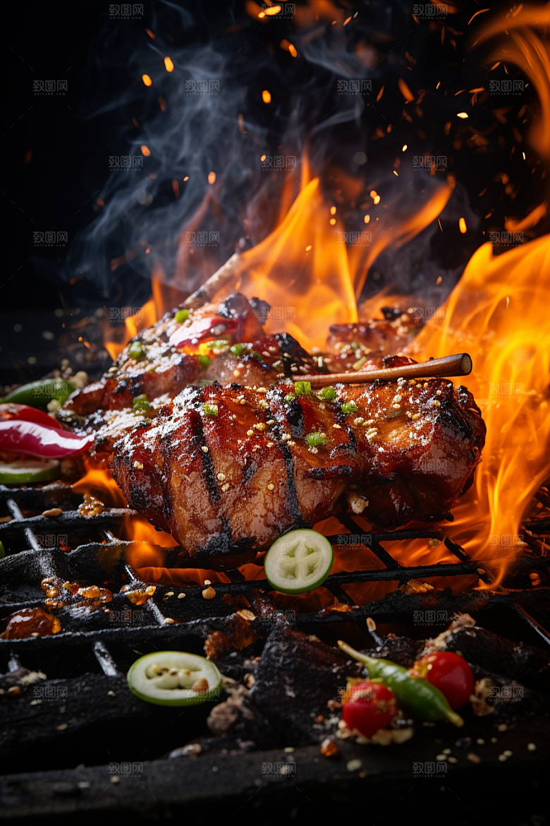 BBQ烧烤高清火辣摄影图