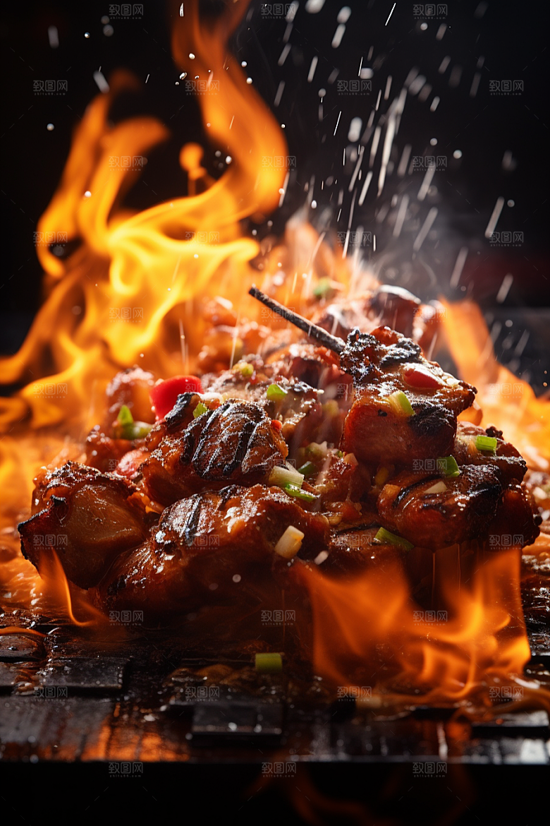BBQ烧烤聚会聚餐摄影图