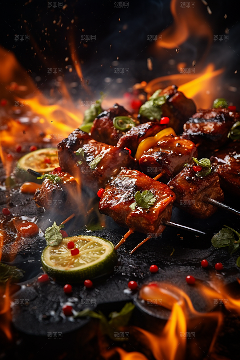 BBQ烧烤广告聚餐摄影图