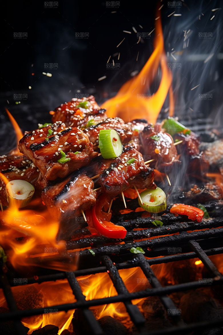 BBQ烧烤肉类肉食摄影图