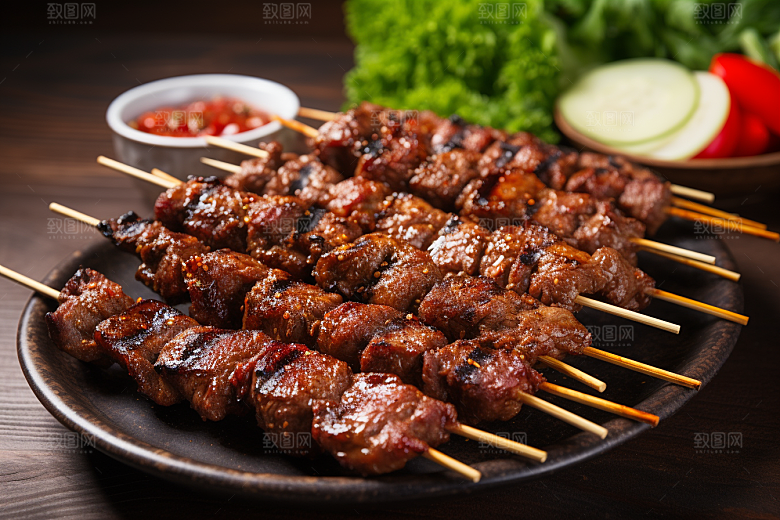 BBQ烧烤肉串烤串摄影图