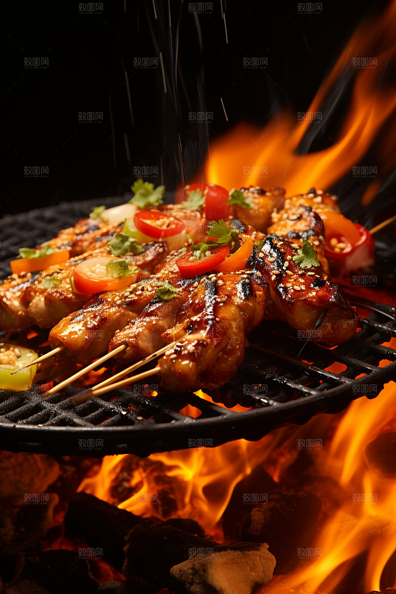BBQ烧烤火辣聚会摄影图