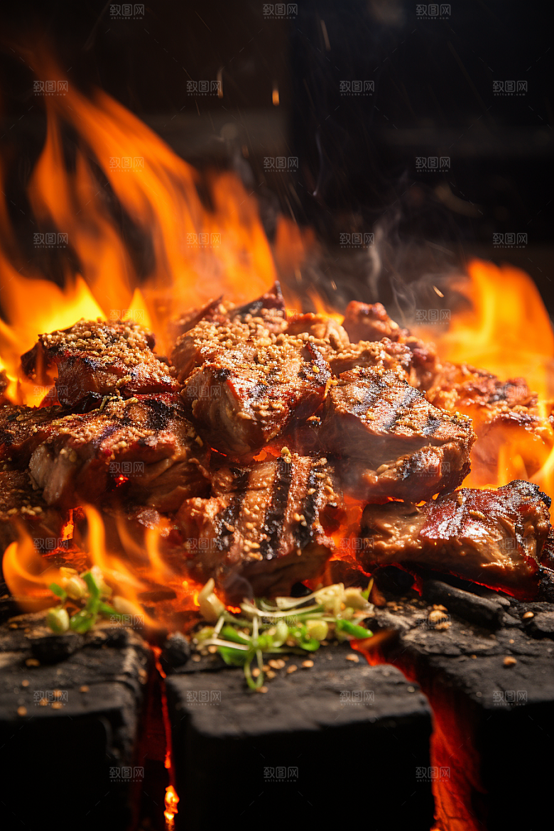 BBQ烧烤火热高清摄影图