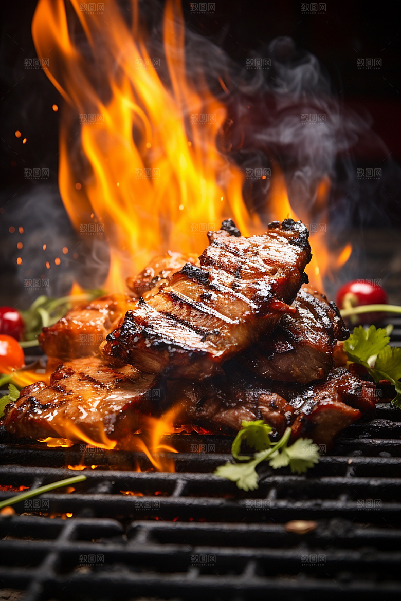 BBQ烧烤广告烤串摄影图