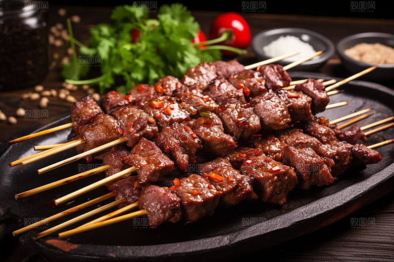 BBQ烧烤火辣肉类摄影图