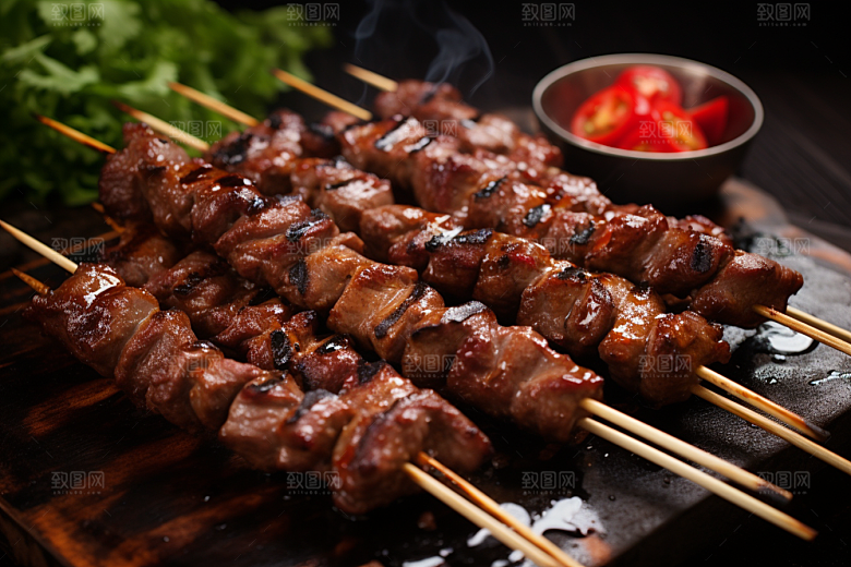 BBQ烧烤火辣肉食摄影图