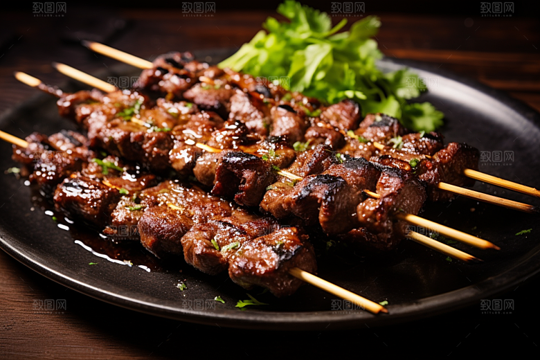 BBQ烧烤肉食火热摄影图