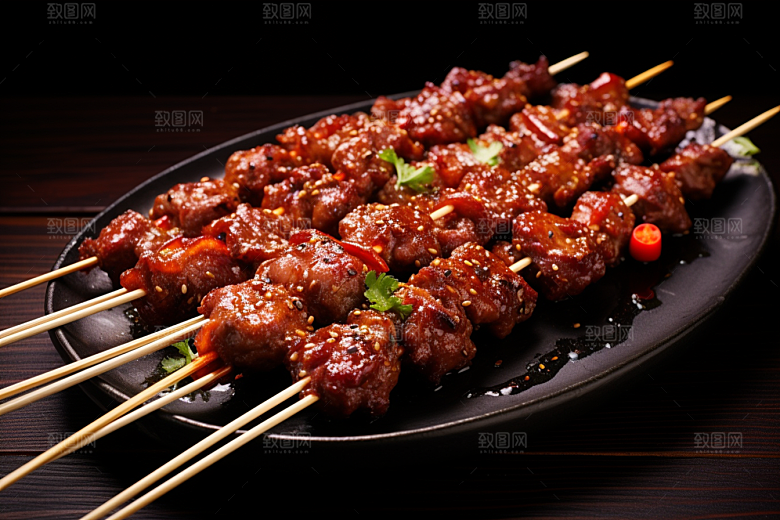 BBQ烧烤火辣肉类摄影图