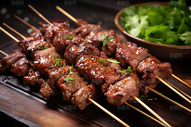 BBQ烧烤肉类火辣摄影图