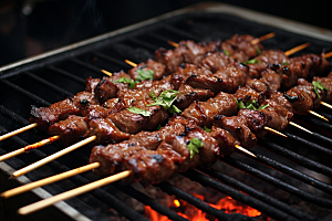 BBQ烧烤聚会肉串摄影图